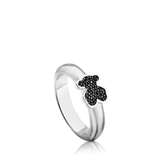 New Silver Gen Ring with Spinels Bear motif Silver Rings | Small Rings