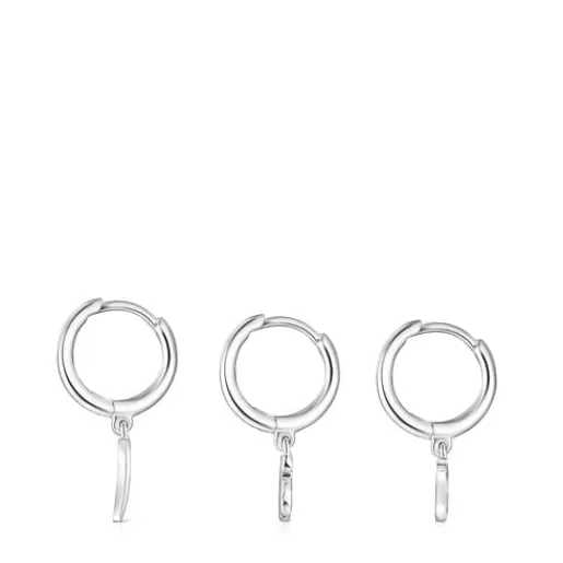 Cheap Good Vibes Hooped earring Set Silver Earrings | Hoop Earrings