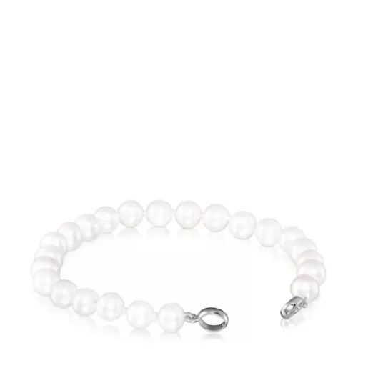 New Silver Hold Bracelet with Pearls 17,5cm. Silver Bracelets | Pearl Bracelets