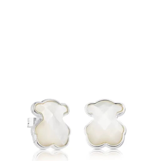 Shop Silver Nacars Earrings with mother-of-pearl Silver Earrings