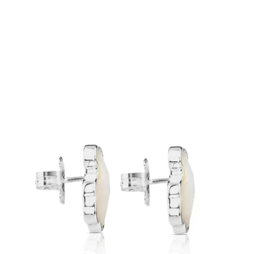 Shop Silver Nacars Earrings with mother-of-pearl Silver Earrings