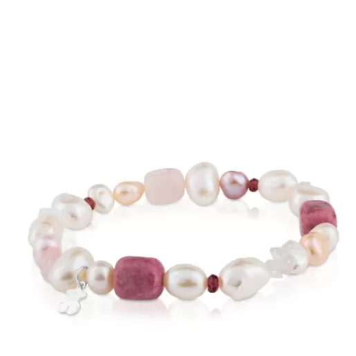 Flash Sale Pearls Bracelet with Pearls, Garnets and Rhodonites Silver Bracelets | Pearl Bracelets