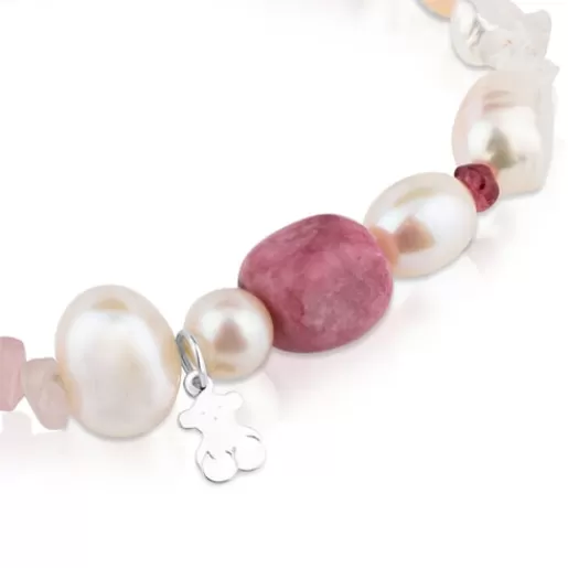 Flash Sale Pearls Bracelet with Pearls, Garnets and Rhodonites Silver Bracelets | Pearl Bracelets