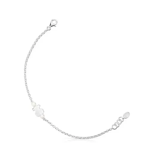 New Silver Real Sisy Bracelet with Pearls Bear motif Silver Bracelets | Pearl Bracelets