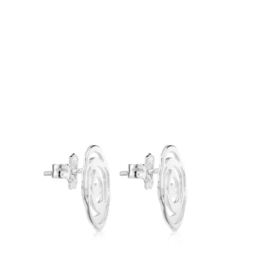 Fashion Rosa d'Abril Earrings 1,5cm. Silver Earrings