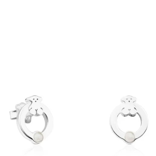 Best Silver Super Power Earrings with Pearls Bear motif Silver Earrings | Small Earrings