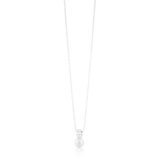 Best Silver Sweet Dolls Necklace with Pearls and Bear motif Silver Necklaces | Short Necklaces