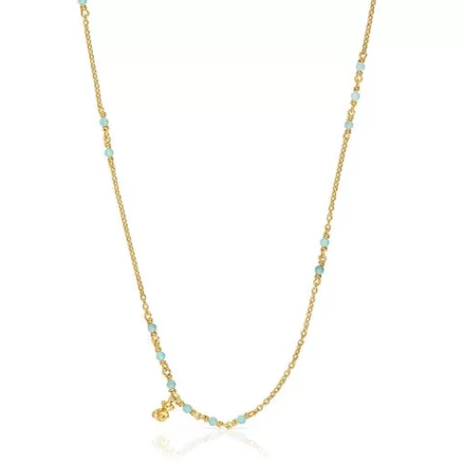 Shop Silver vermeil and amazonite Necklace Bold Bear Silver Necklaces | Short Necklaces