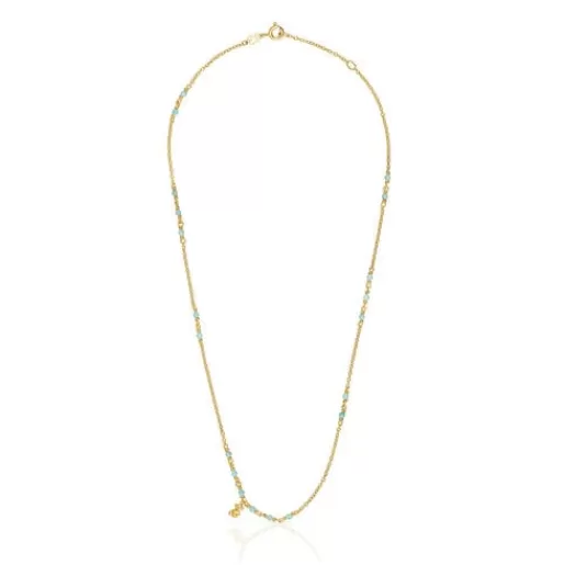 Shop Silver vermeil and amazonite Necklace Bold Bear Silver Necklaces | Short Necklaces