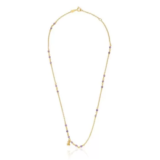 Flash Sale Silver vermeil and amethyst Necklace Bold Bear Silver Necklaces | Short Necklaces