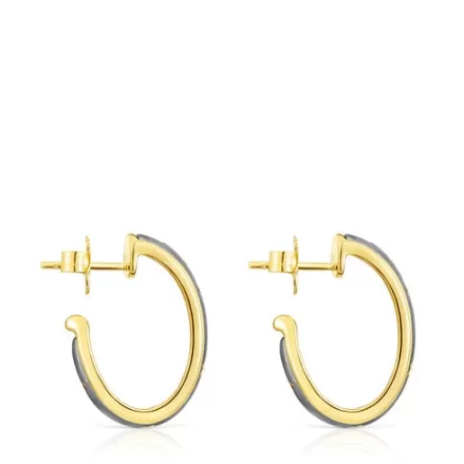 Best Sale Silver vermeil and dark silver Twiling Hoop earrings Silver Earrings