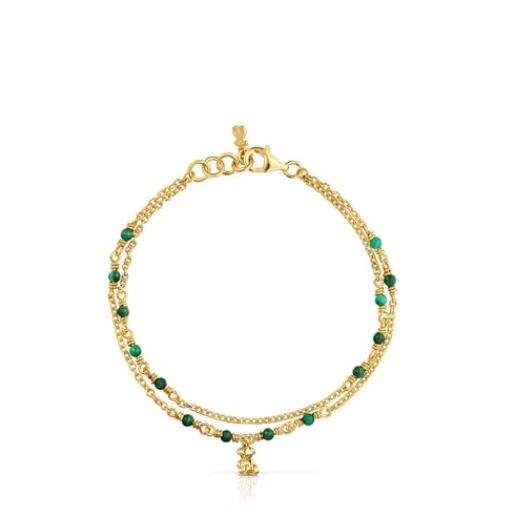 Best Sale Silver vermeil and malachite Bracelet Bold Bear Silver Bracelets | Chain Bracelets