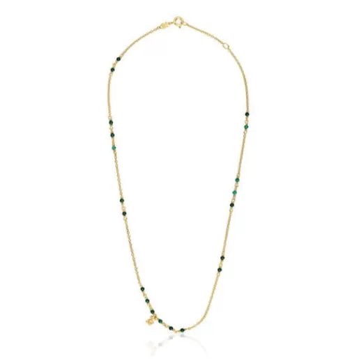 Hot Silver vermeil and malachite Necklace Bold Bear Silver Necklaces | Short Necklaces