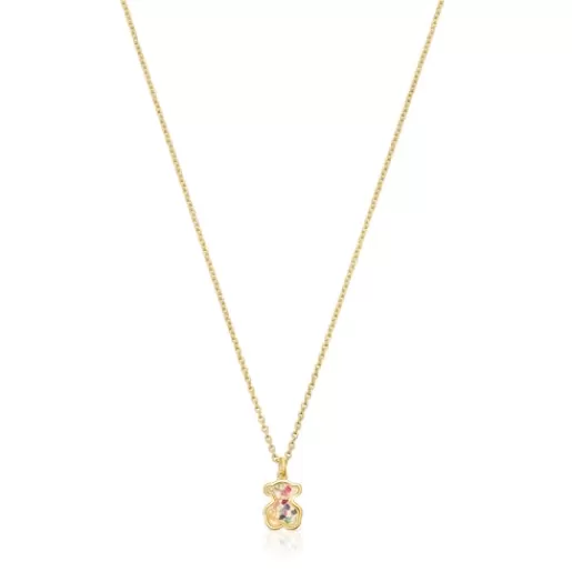 New Silver vermeil Areia Necklace with multicolored gemstones Silver Pendants | Short Necklaces