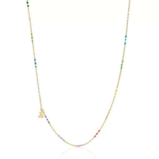 Store Silver vermeil Bold Bear Necklace with enamel Silver Necklaces | Short Necklaces