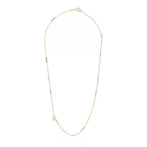 Store Silver vermeil Bold Bear Necklace with enamel Silver Necklaces | Short Necklaces