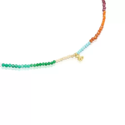 Shop Silver vermeil Bold Bear Necklace with gemstones Kids Silver Necklaces | Short Necklaces