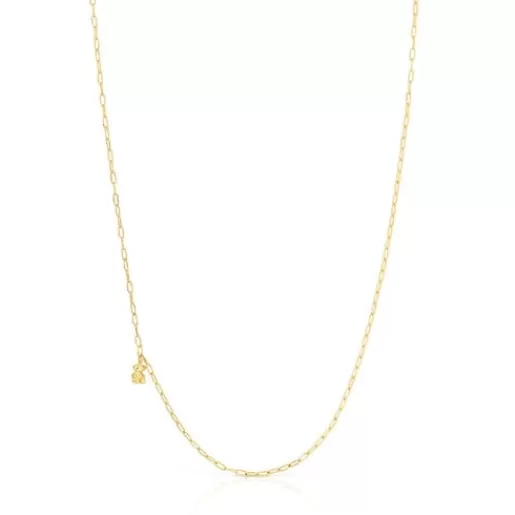 New Silver vermeil Bold Bear Necklace with oval rings Silver Necklaces | Short Necklaces