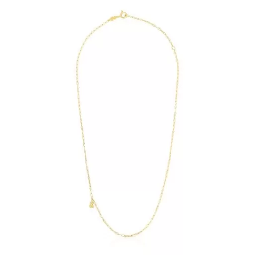 New Silver vermeil Bold Bear Necklace with oval rings Silver Necklaces | Short Necklaces