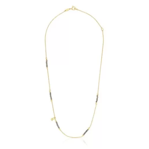 Fashion Silver vermeil Bold Bear Necklace with pyrite Silver Necklaces | Short Necklaces