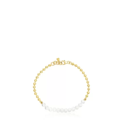 Store Silver Vermeil Gloss Bracelet with Pearls Silver Bracelets | Pearl Bracelets