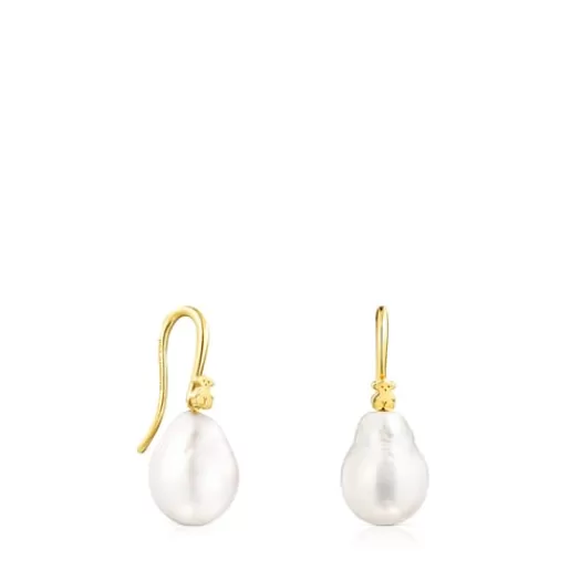 Outlet Silver Vermeil Gloss droplet Earrings with Pearl Silver Earrings | Pearl Earrings