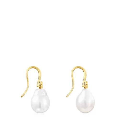 Outlet Silver Vermeil Gloss droplet Earrings with Pearl Silver Earrings | Pearl Earrings