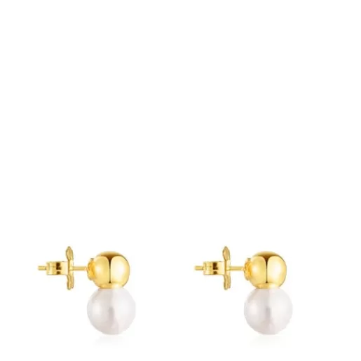 Store Silver Vermeil Gloss Earrings with large Pearl Silver Earrings | Small Earrings