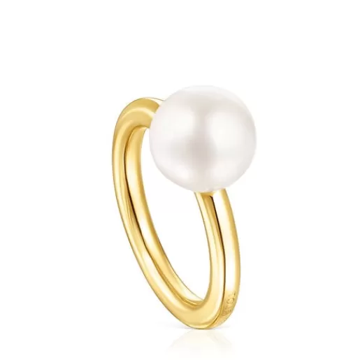 Shop Silver Vermeil Gloss Ring with Pearl Silver Rings | Small Rings