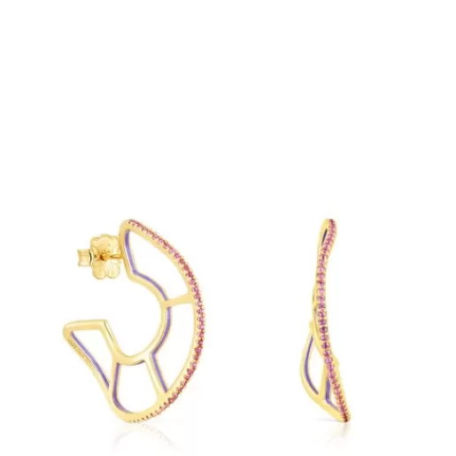 Cheap Silver vermeil Gregal hoop earrings with rhodolites Silver Earrings | Hoop Earrings