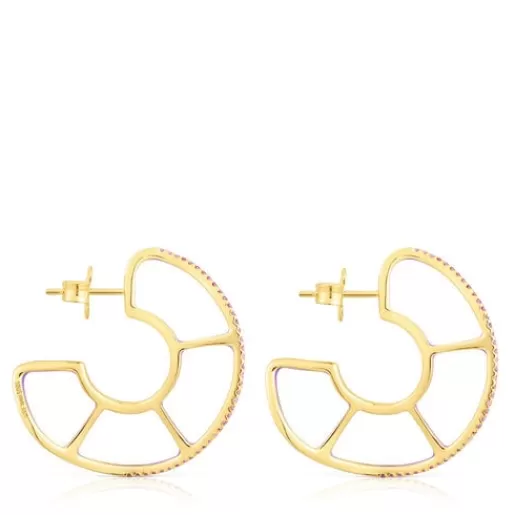 Cheap Silver vermeil Gregal hoop earrings with rhodolites Silver Earrings | Hoop Earrings