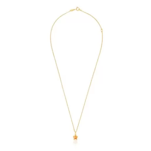 New Silver vermeil Gregal orange flower necklace Silver Pendants | Short Necklaces