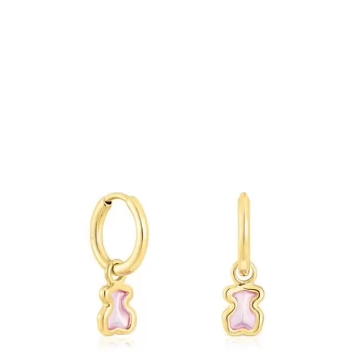 Clearance Silver vermeil Gregal pink bear hoop earrings Silver Earrings | Hoop Earrings