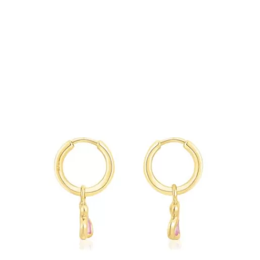 Clearance Silver vermeil Gregal pink bear hoop earrings Silver Earrings | Hoop Earrings