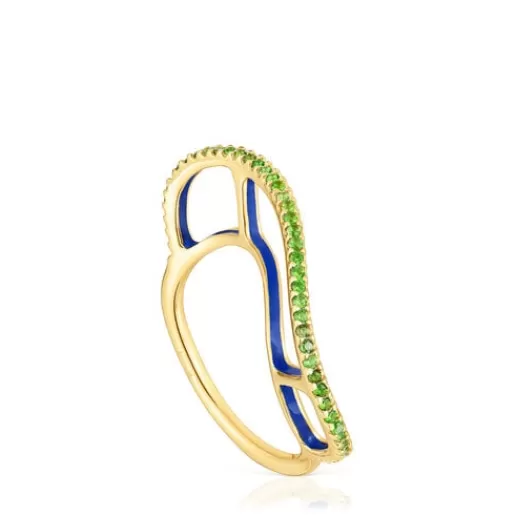 New Silver vermeil Gregal ring with chrome diopside Silver Rings | Medium Rings