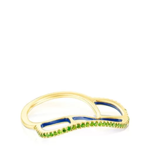 New Silver vermeil Gregal ring with chrome diopside Silver Rings | Medium Rings