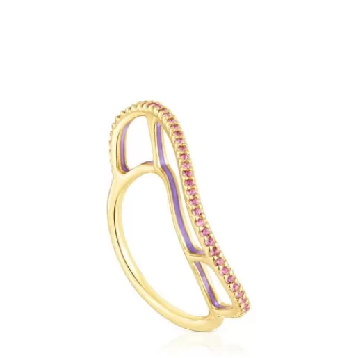 Store Silver vermeil Gregal ring with rhodolites Silver Rings | Medium Rings