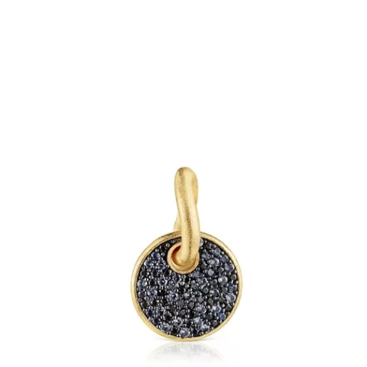 Cheap Silver vermeil Luah luna Pendant with sapphires Silver Pendants | Small Pendants