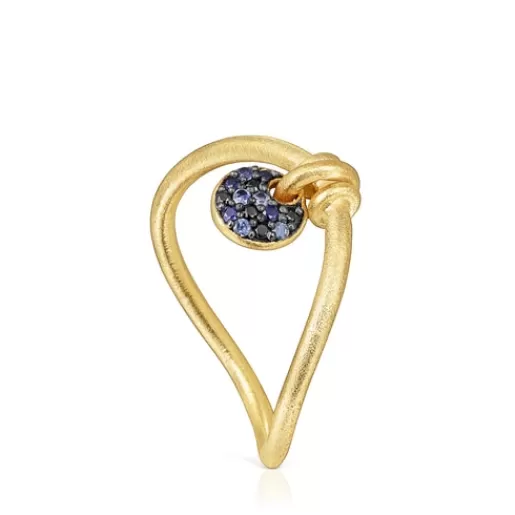 Best Sale Silver vermeil Luah luna Ring with sapphires Silver Rings | Small Rings