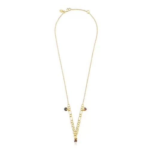 Outlet Silver vermeil Luah Necklace with sapphires and quartz Silver Necklaces | Short Necklaces