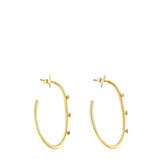 Online Silver vermeil Magic Nature hoop Earrings with gemstones Silver Earrings | Hoop Earrings