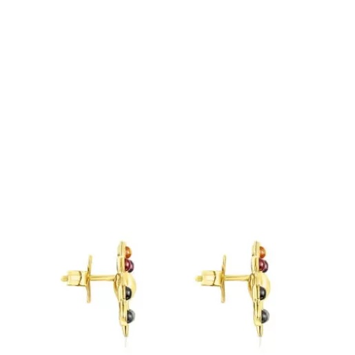 Outlet Silver vermeil Magic Nature sun Earrings with gemstones Silver Earrings | Small Earrings