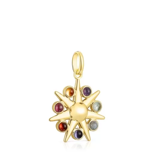 Hot Silver Vermeil Magic Nature sun Pendant with gemstones Silver Pendants | Small Pendants