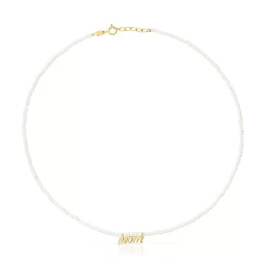 Best Silver vermeil Mom Necklace with cultured pearls Mama Silver Necklaces | Short Necklaces