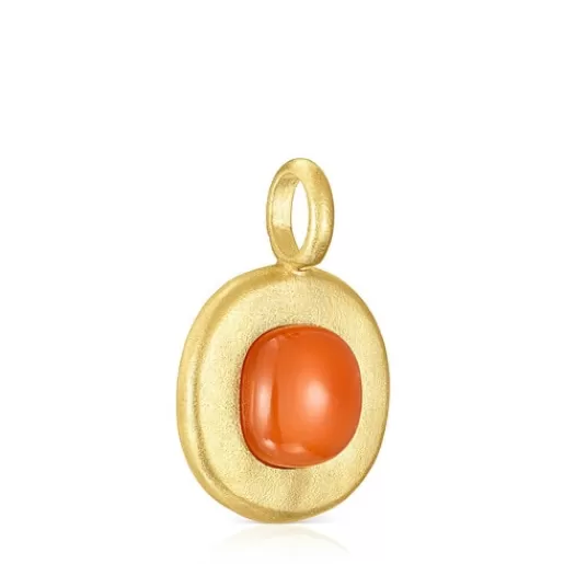 Fashion Silver vermeil Nattfall Pendant with carnelian Silver Pendants | Medium Pendants