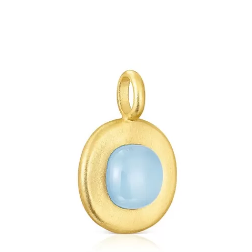 Cheap Silver vermeil Nattfall Pendant with chalcedony Silver Pendants | Medium Pendants