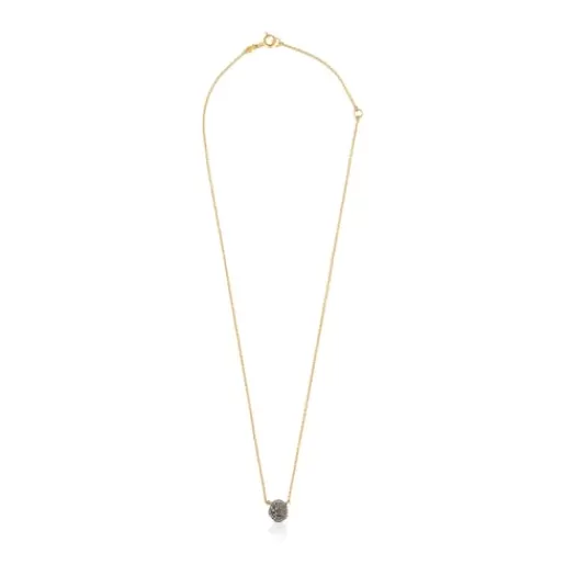 Shop Silver Vermeil Nenufar Necklace with Diamonds Silver Pendants | Short Necklaces