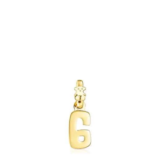 Cheap Silver Vermeil Numbers number 6 Pendant Silver Pendants