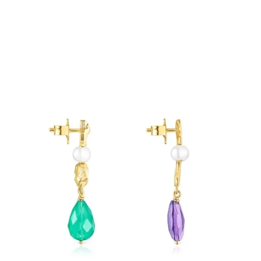 Flash Sale Silver Vermeil Oceaan Color Earrings with gemstones Silver Earrings