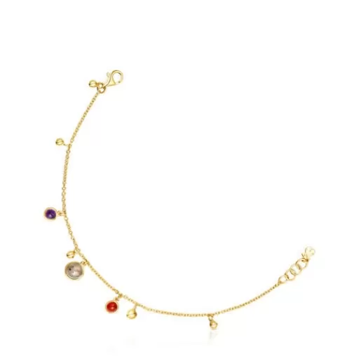 New Silver vermeil Plump Charm bracelet with gemstones Silver Bracelets | Chain Bracelets